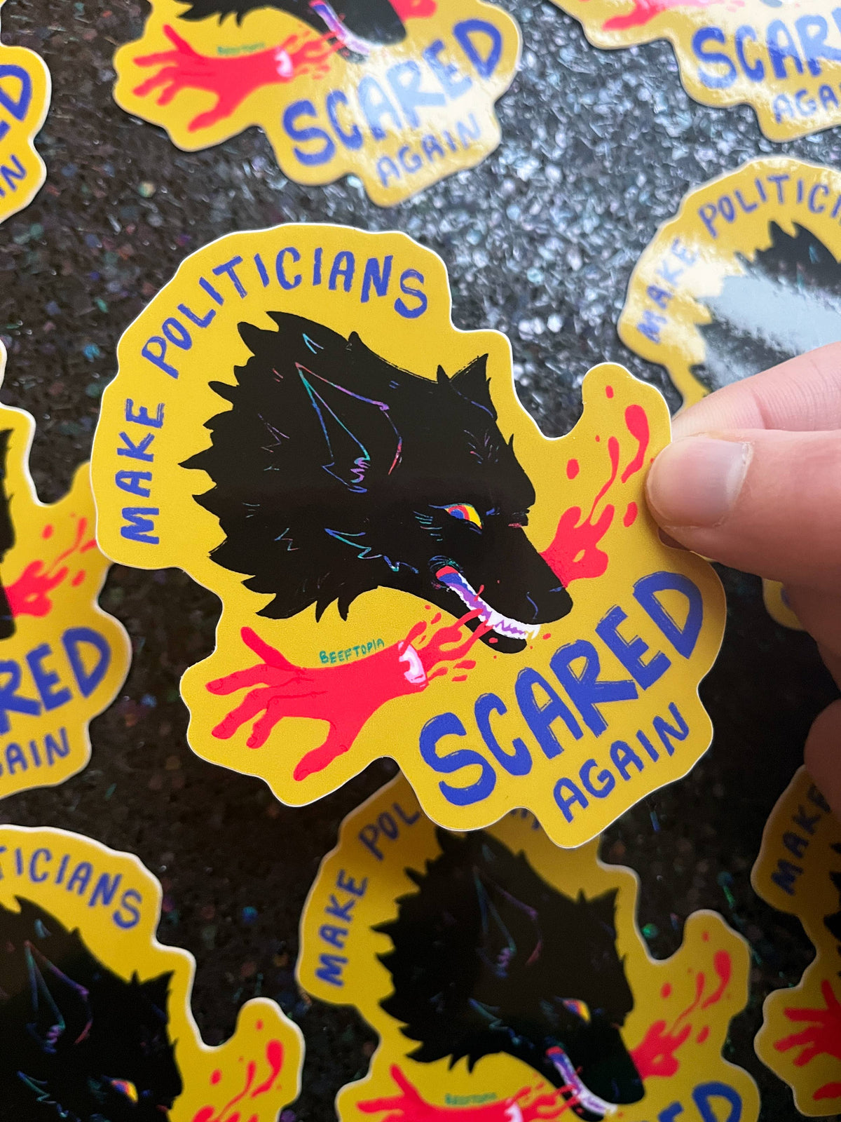 Make Politicians Scared Again Waterproof Vinyl Sticker