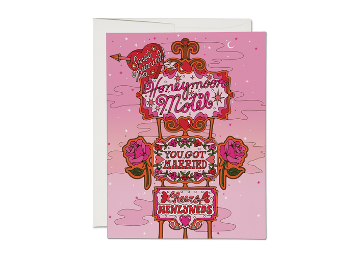 Honeymoon Motel wedding greeting card