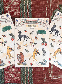 Medieval Manuscript Creatures Waterproof Vinyl Sticker Sheet