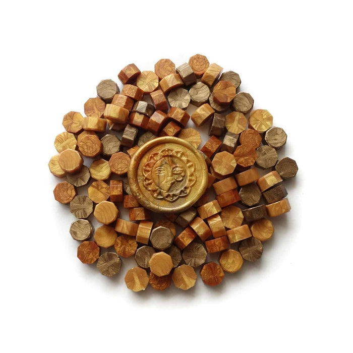 Mixed Golds Amber Bronze Yellow 100pcs sealing wax beads