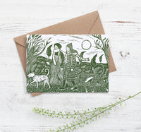 A Windy Walk card dog walk, hiking, nature, autumn