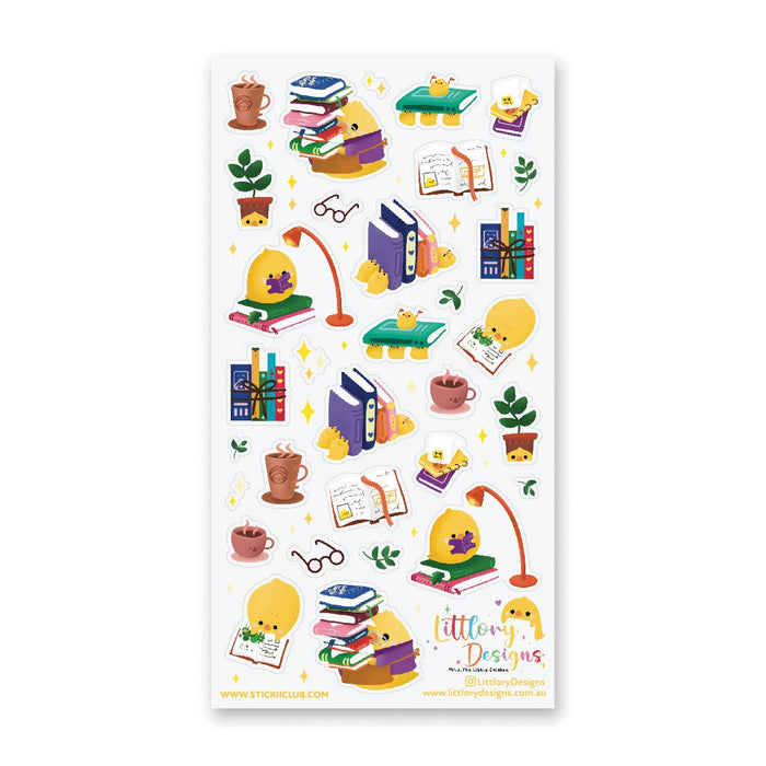 Bookworm Chickie Sticker Sheet