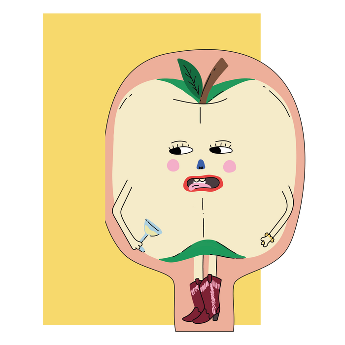 Hey Apple! Die cut greeting card