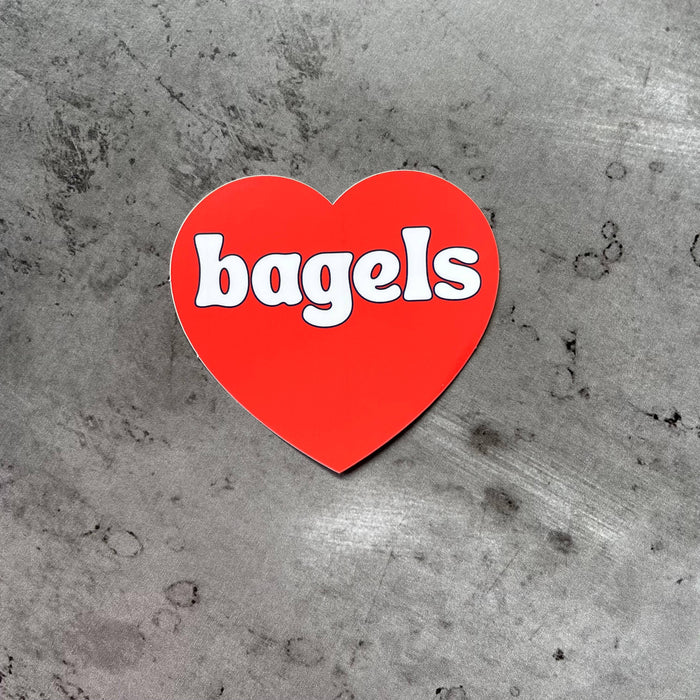 Bagels Red Heart Sticker Jewish restaurant bakery gifts