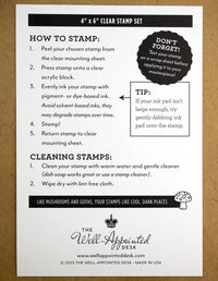 "Stay Posted" - 4"x6" Clear Stamp Set (15 stamp designs)