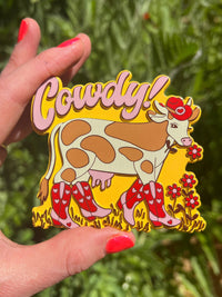 MAGNET Cowdy! Cow Cowgirl Rubber Magnet