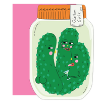Gherkin Girlie- Die cut greeting card