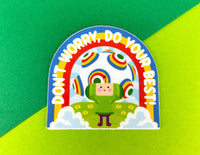 On The Rocks Vinyl Sticker. Don't Worry Do Your Best! Kawaii