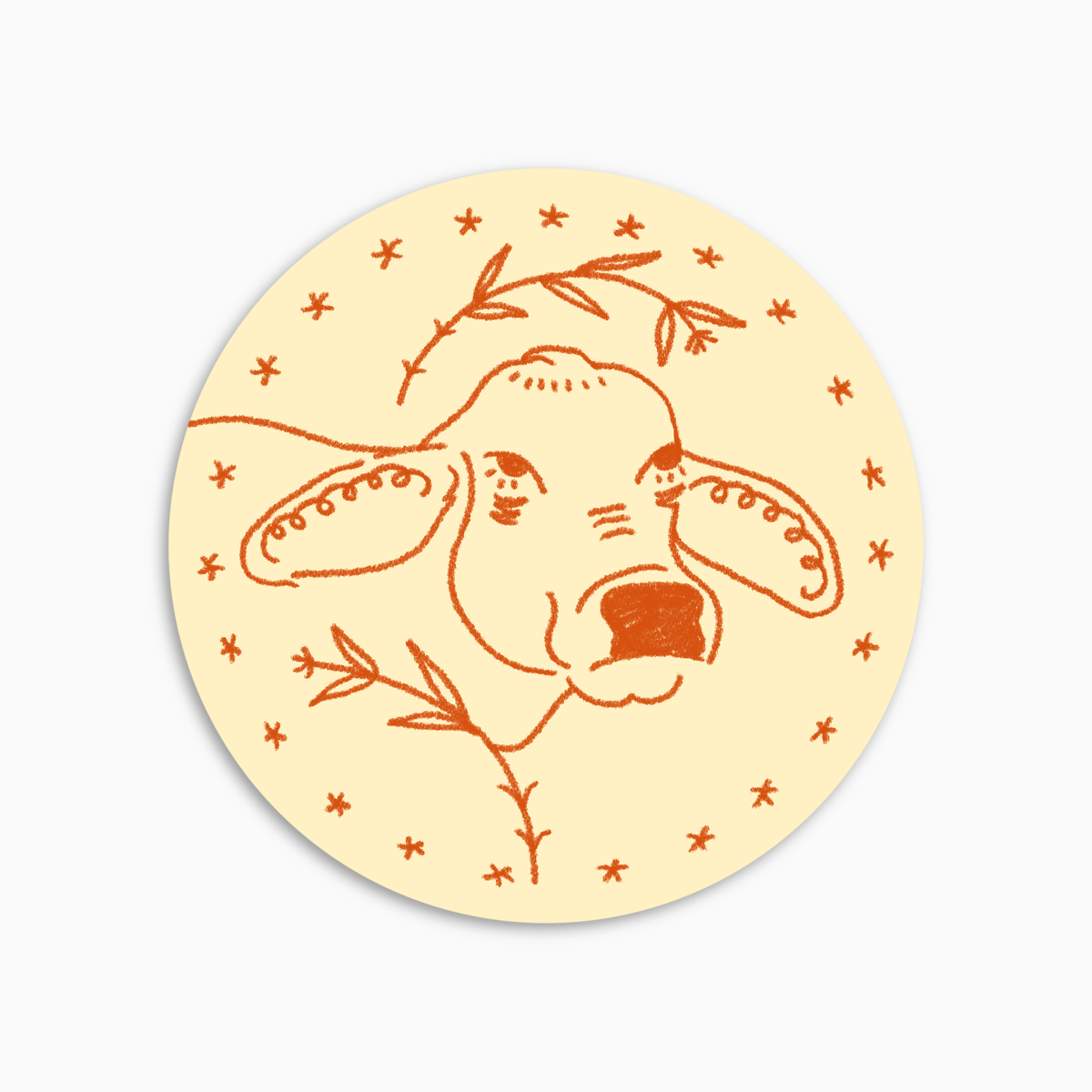 Brahman Cow Sticker