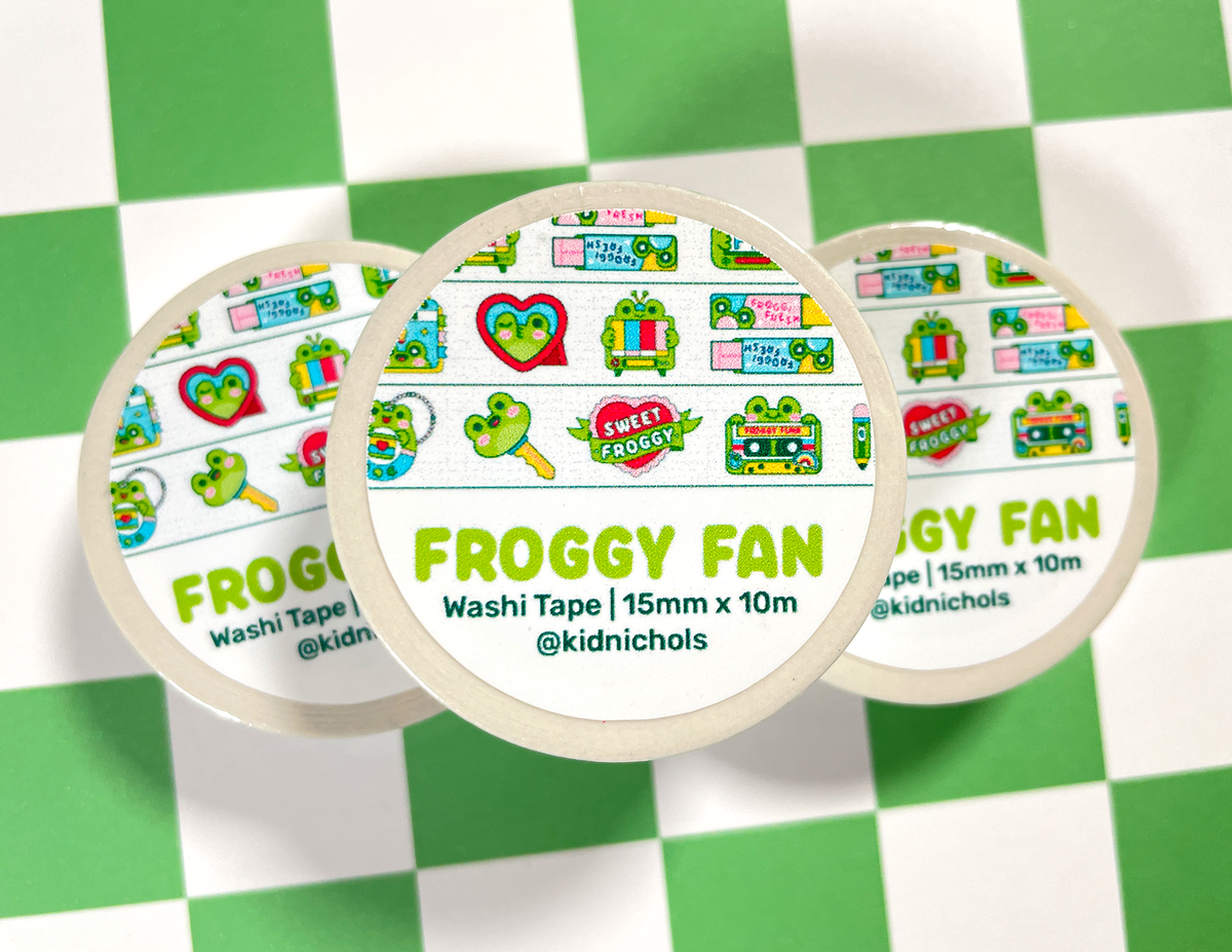 Froggy Fan Washi Tape | Frog Lover | Back to School | Y2K