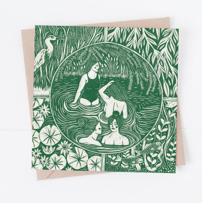 Still Water Card , wild swim, rivers, nature, herons
