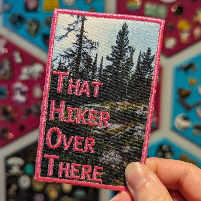 THOT iron-on patch (pink) - hiker, adventure, nature, funny