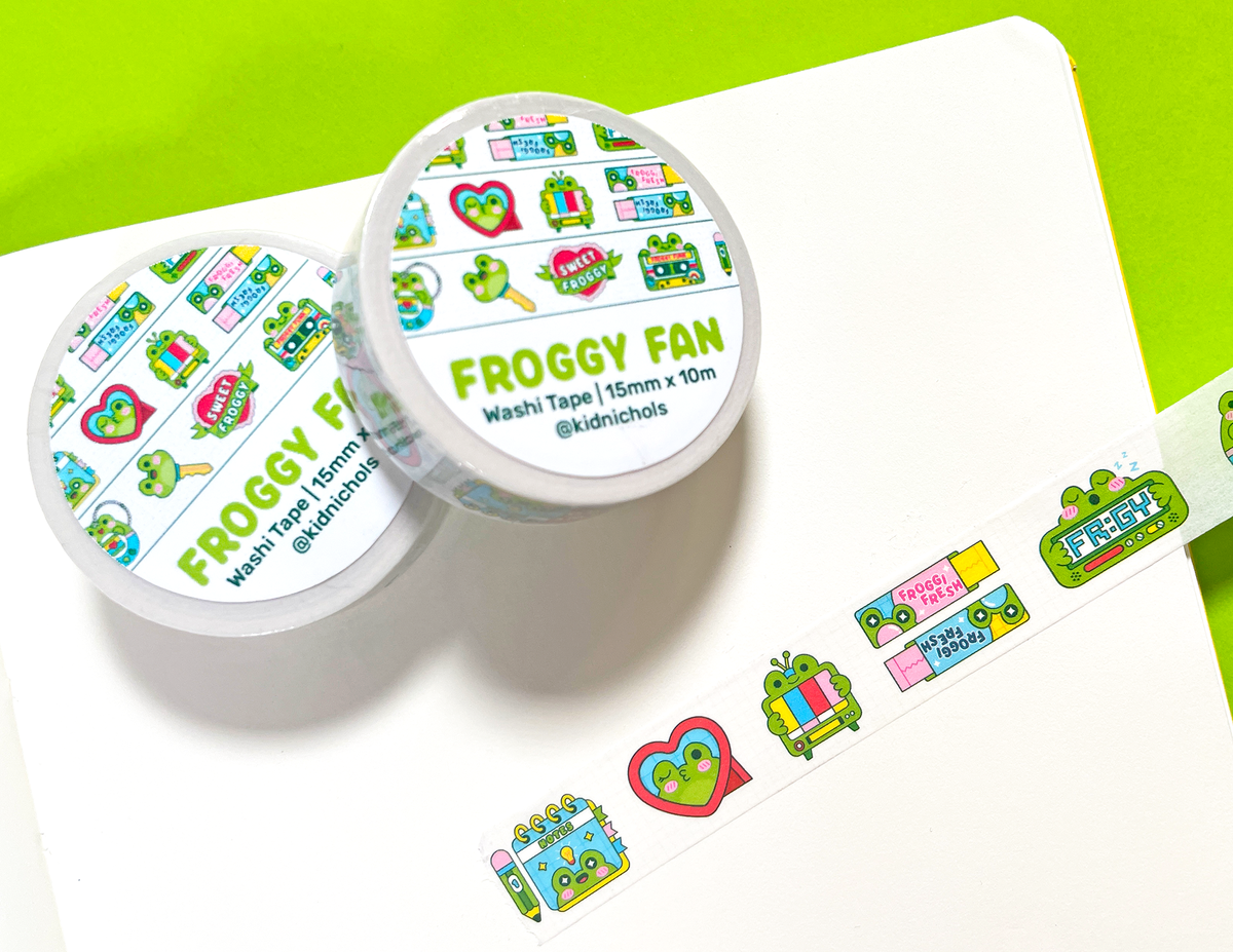 Froggy Fan Washi Tape | Frog Lover | Back to School | Y2K