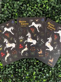Unicorn Tapestry Medieval Waterproof Vinyl Sticker Sheet