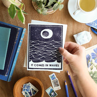 Comes In Waves Sympathy Card - Navy
