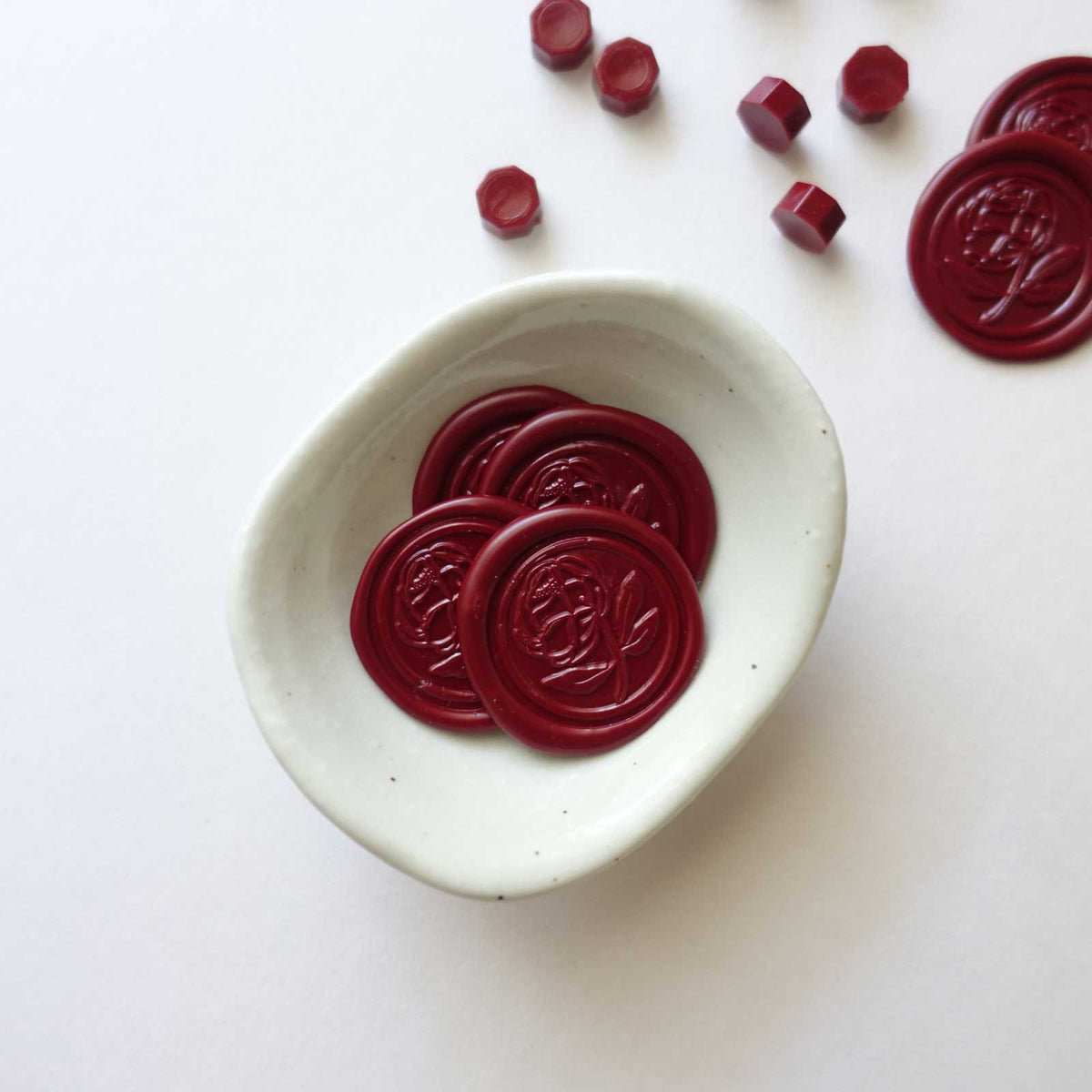 Peony flower wax seal stamp