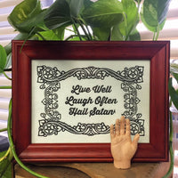 Hail Satan - Letterpressed Print Wall Art