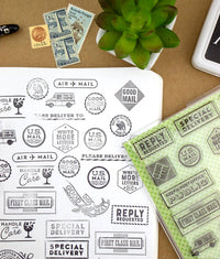 "Stay Posted" - 4"x6" Clear Stamp Set (15 stamp designs)