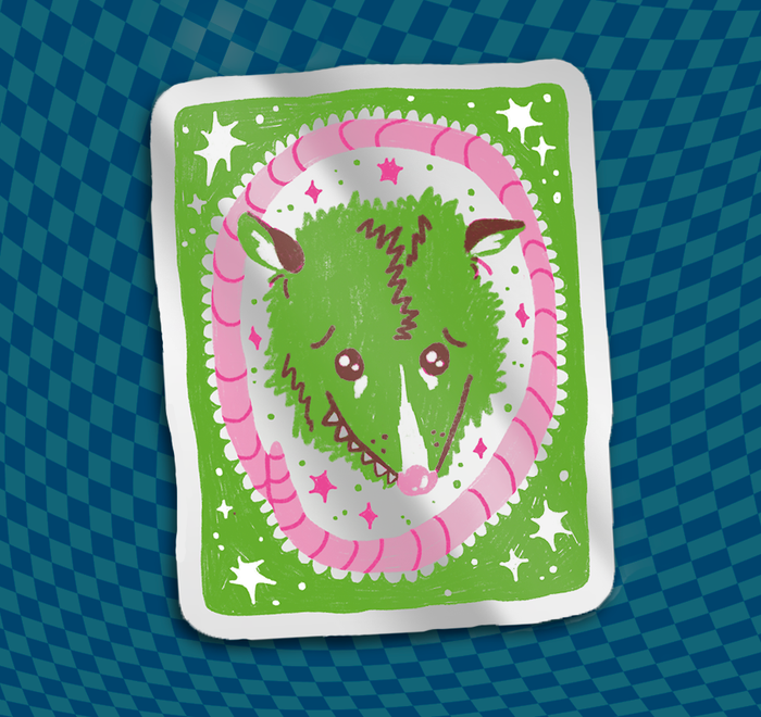 Opossum Cutie Mirror Sticker