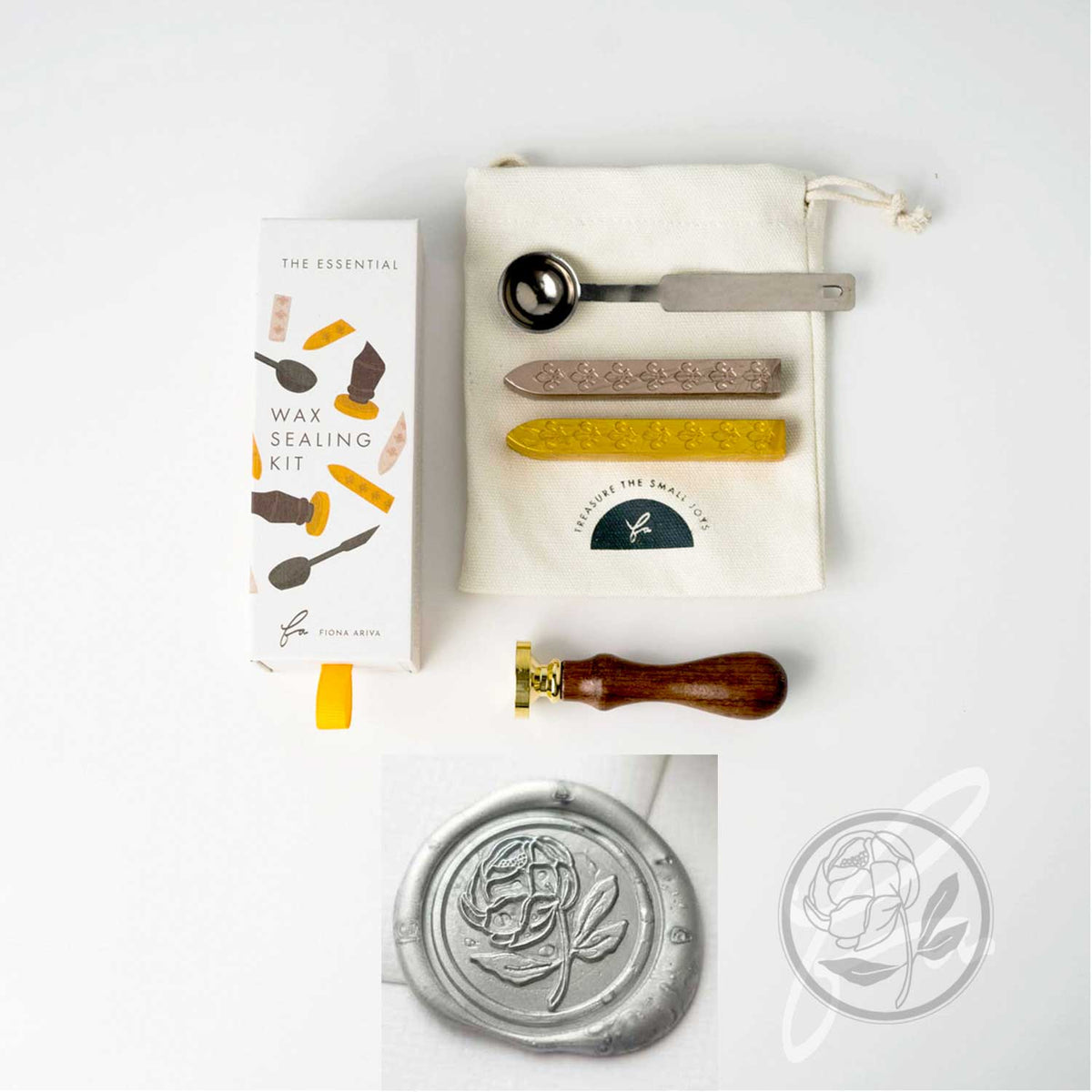 Peony flower wax seal stamp