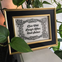 Hail Satan - Letterpressed Print Wall Art