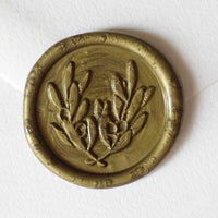 Olive Leaves wax seal stamp or stamp head