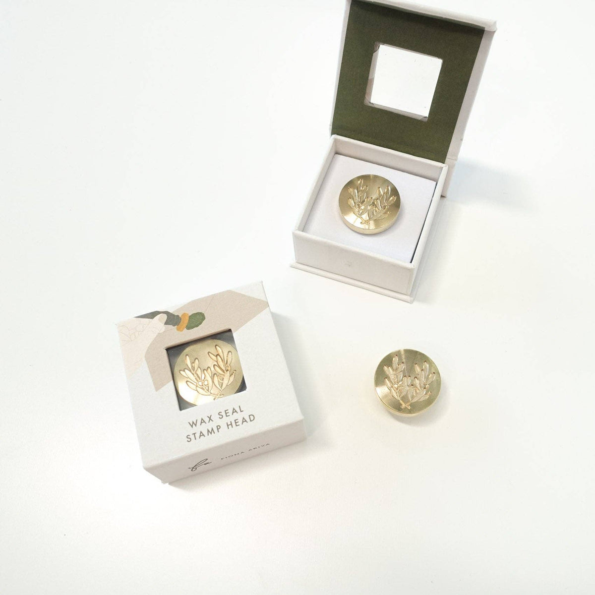 Olive Leaves wax seal stamp or stamp head