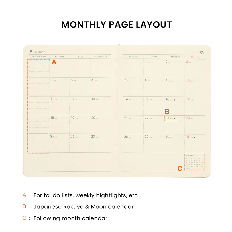 2026 Weekly Planner Poche A6