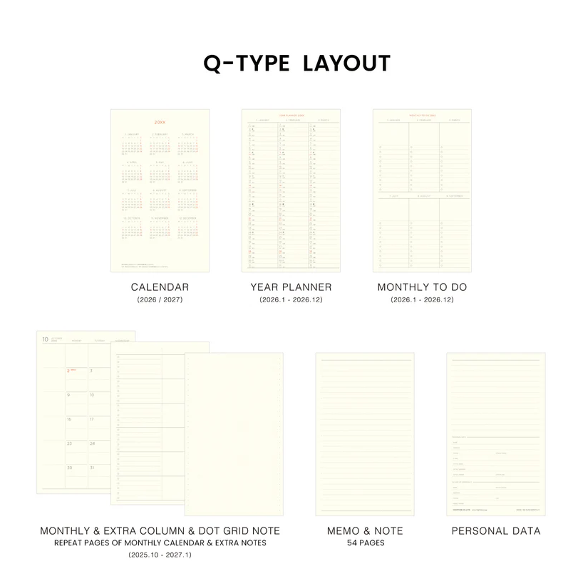 2026 Monthly Planner Shine B6 Slim - Light Blue