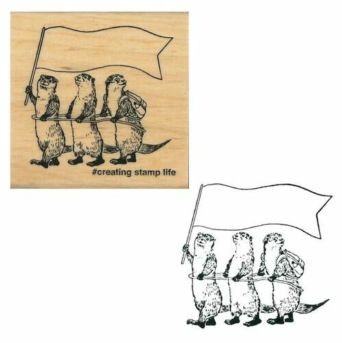 Kodomo No Kao Rubber Stamp - Otter Flag