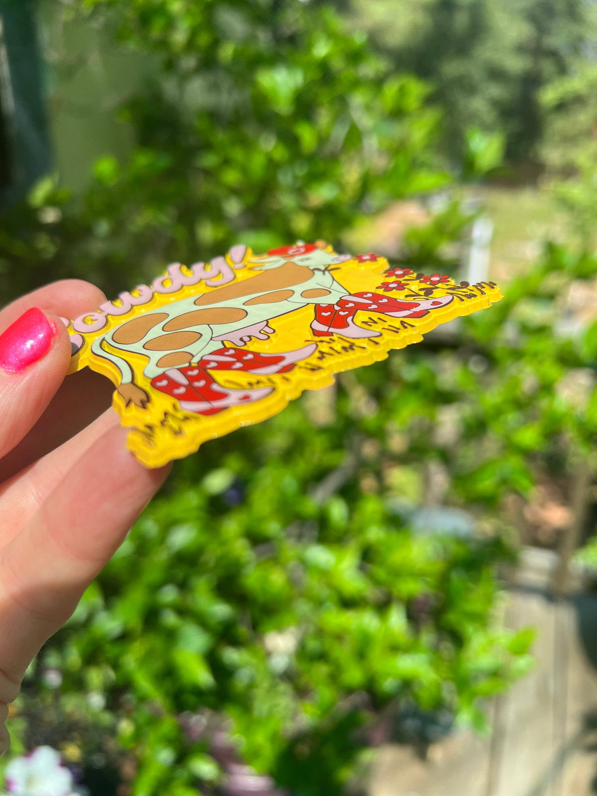 MAGNET Cowdy! Cow Cowgirl Rubber Magnet