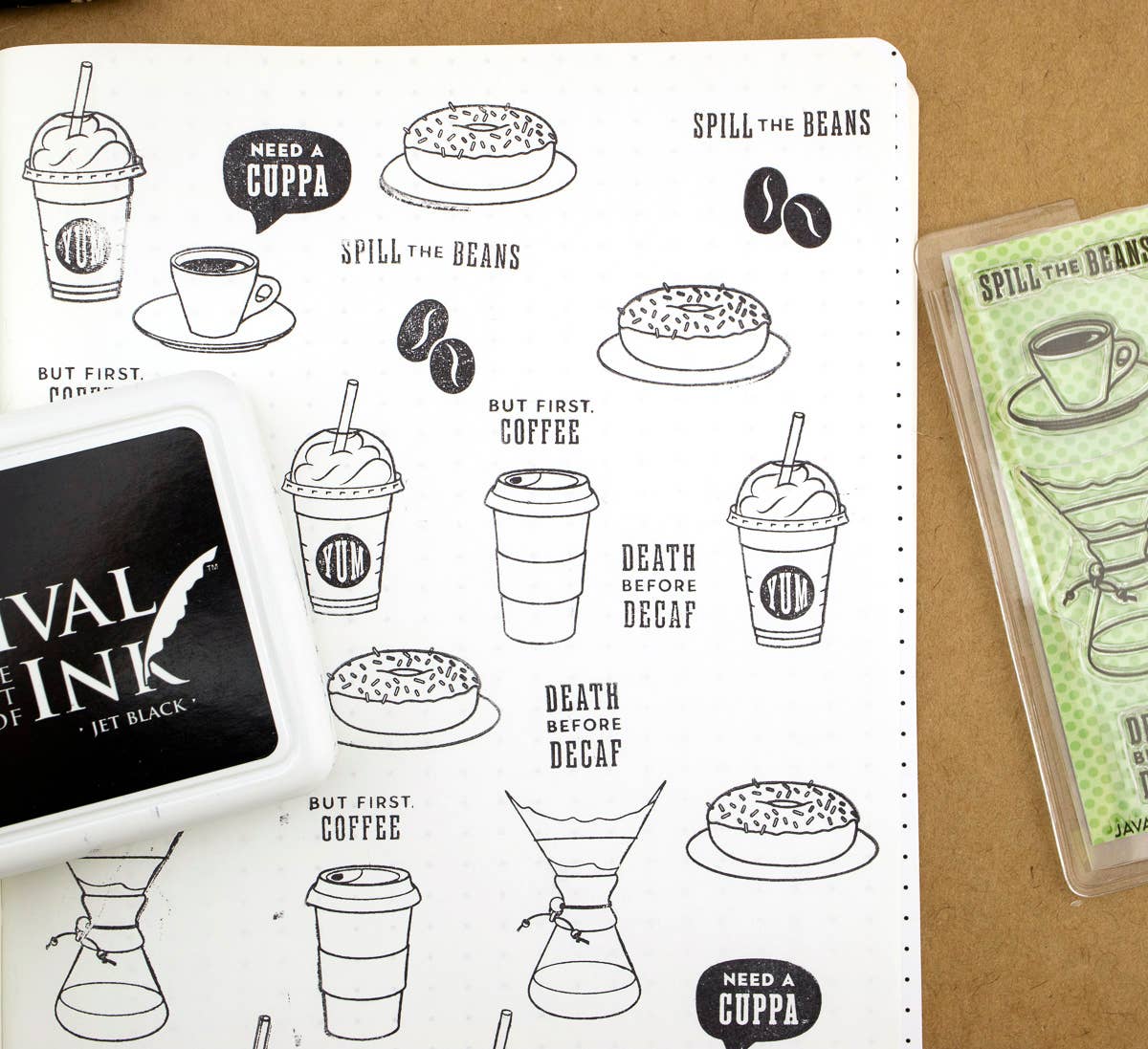 "Java Junkie" - 3"x4" Clear Stamp Set (10 stamp designs)