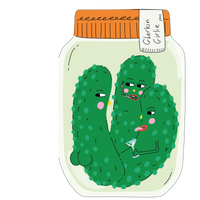 Gherkin Girlie- Die cut greeting card