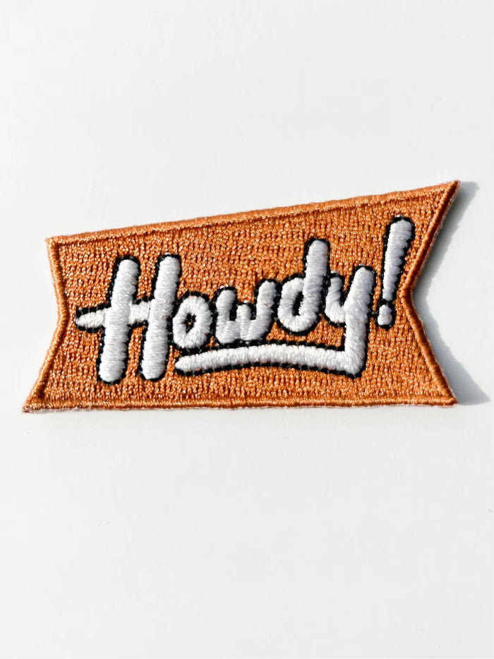 Orange Howdy Iron On Patch for Trucker Texas Western Cowgirl