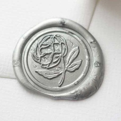 Peony flower wax seal stamp