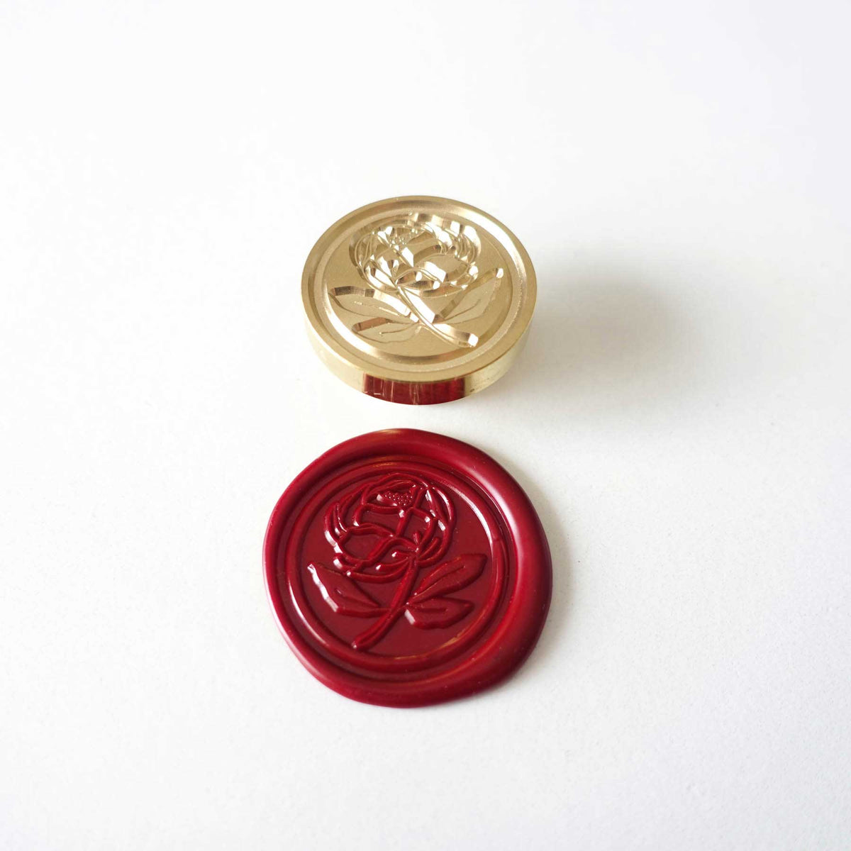 Peony flower wax seal stamp