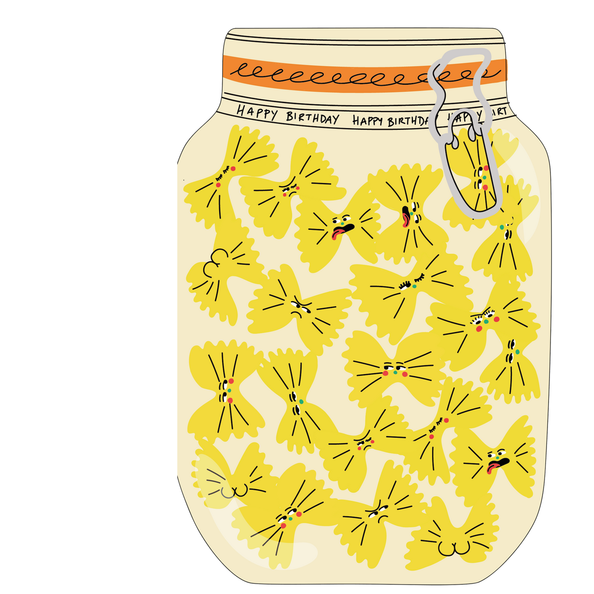 Pasta jar- Die cut greeting card