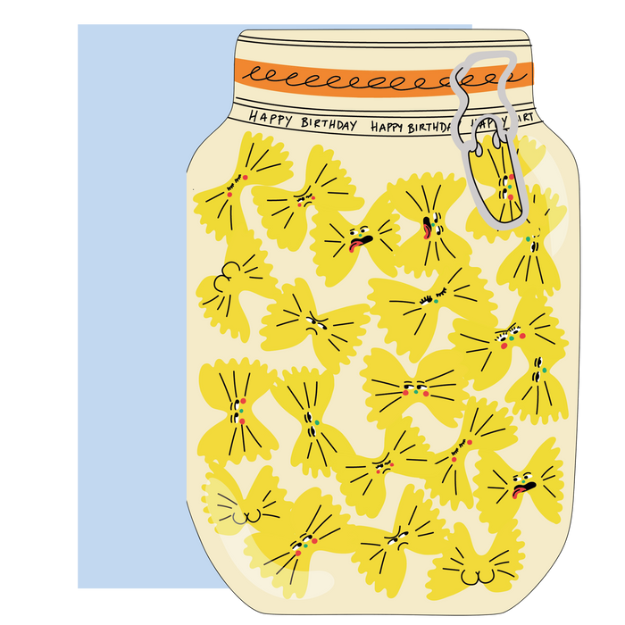 Pasta jar- Die cut greeting card