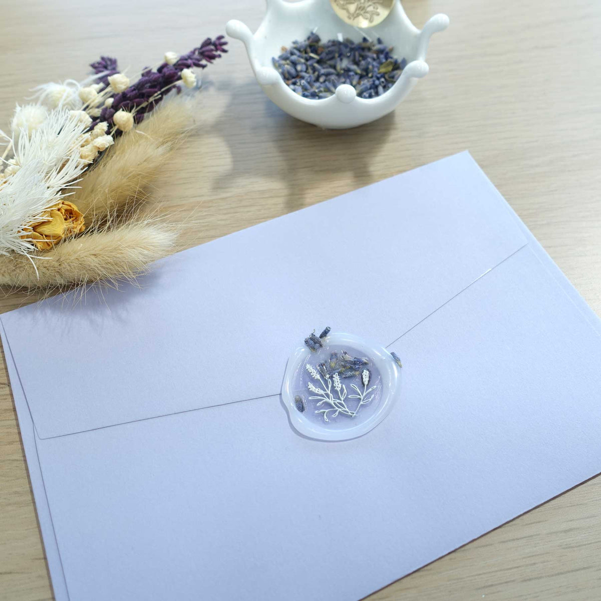 Lavender flowers wax seal stamp or stamp head
