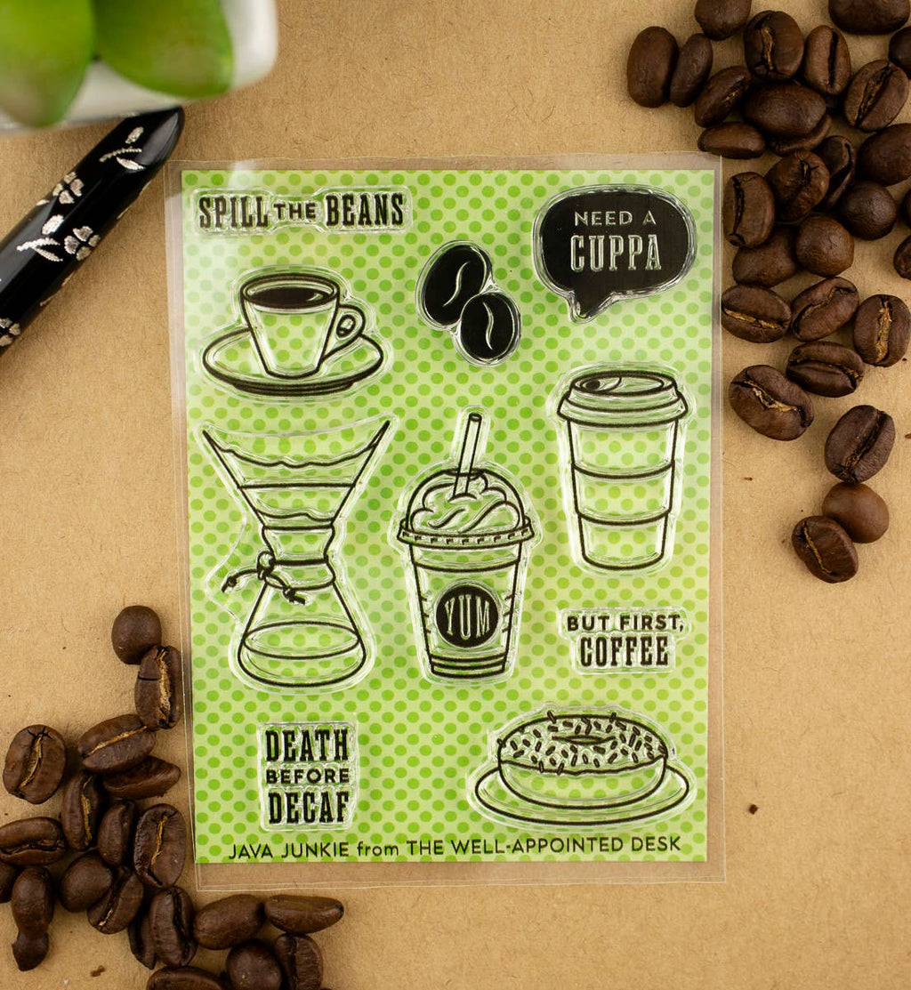 "Java Junkie" - 3"x4" Clear Stamp Set (10 stamp designs) – Dear Ollie