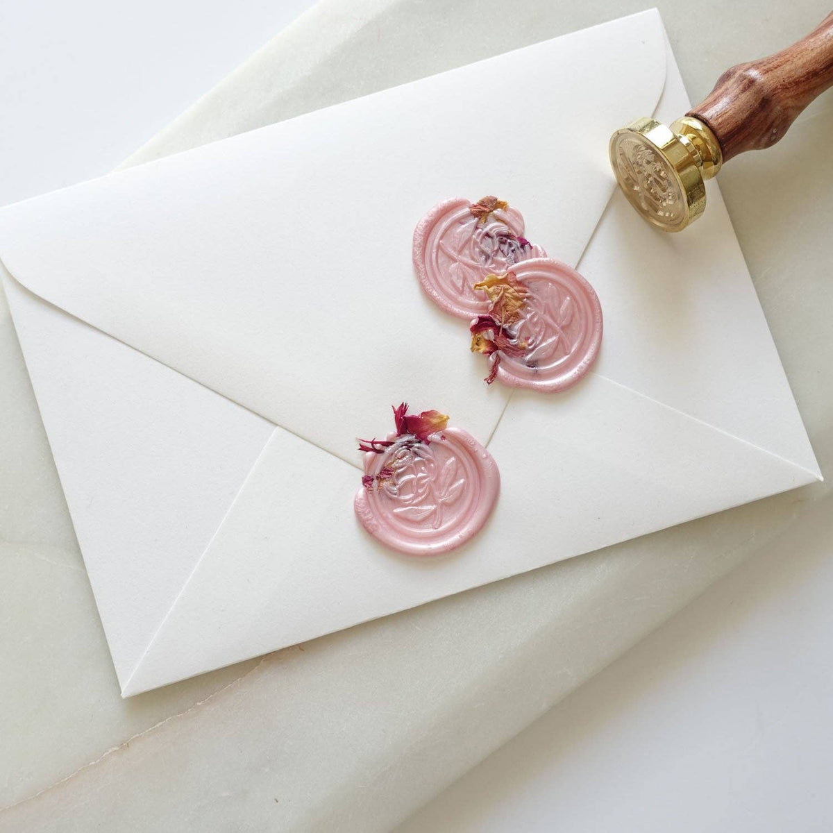 Peony flower wax seal stamp