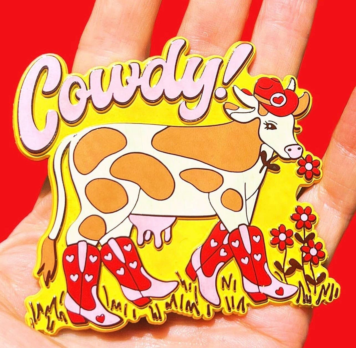 MAGNET Cowdy! Cow Cowgirl Rubber Magnet