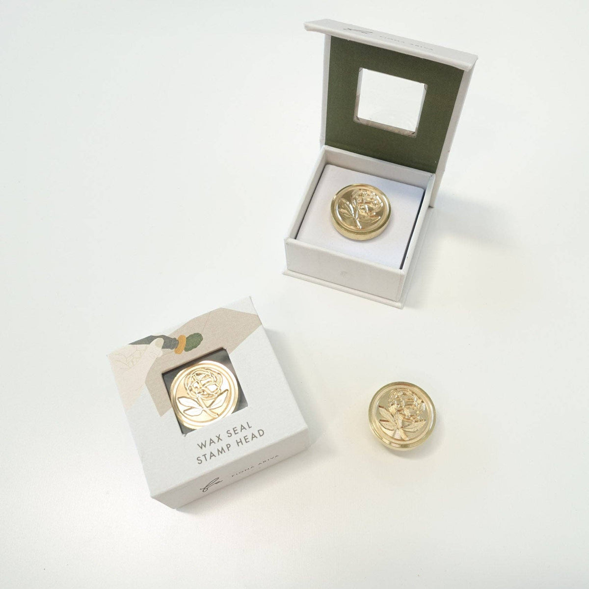 Peony flower wax seal stamp