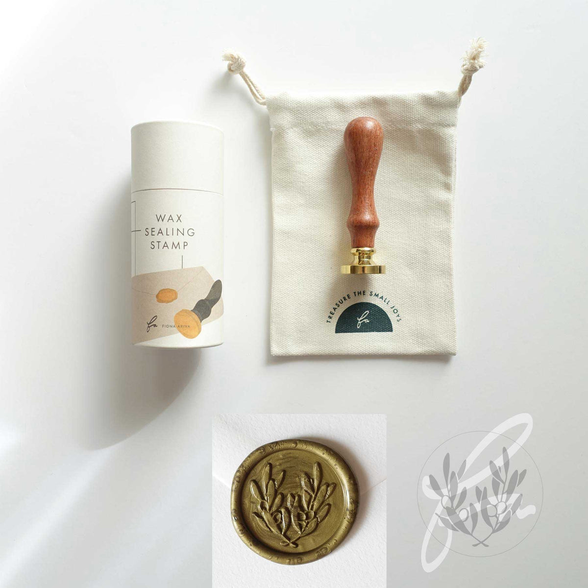 Olive Leaves wax seal stamp or stamp head