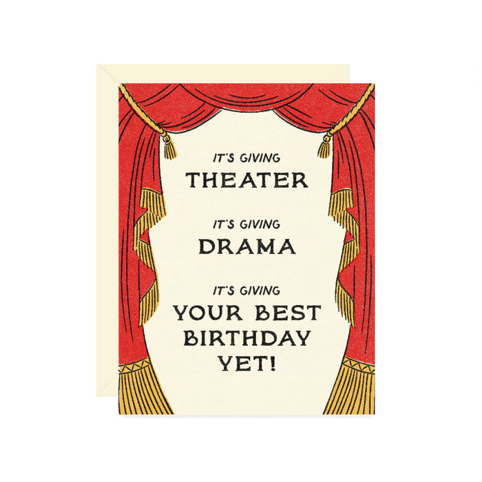It’s Giving Drama Birthday Card