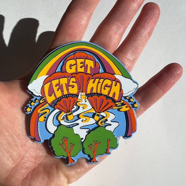 MAGNET Let's Get High Rubber Magnet Stoner Weed Funny
