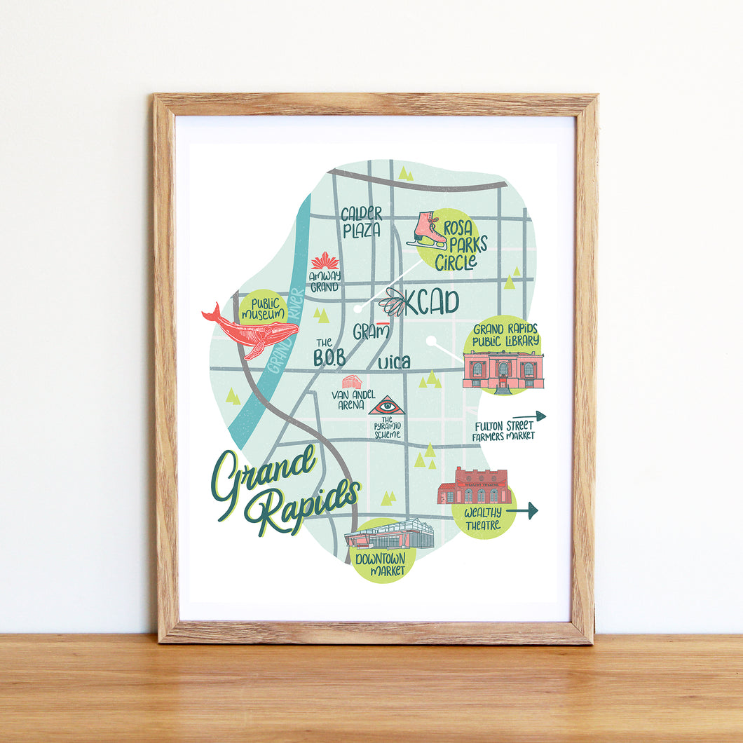 Illustrated Map of Grand Rapids