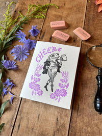 Cheers Frog! Letterpress greeting card