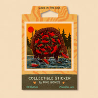 Bear Full Of Salmon - Durable & Weatherproof Sticker