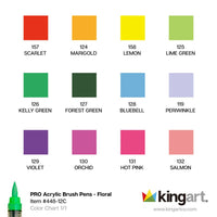 PRO Acrylic Paint Brush Pens - 12 Floral Colors
